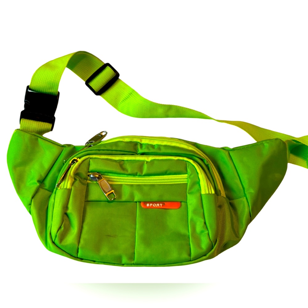 Retro Lime Green Yellow Sport Women’s Hip Pack Fanny Back Loys of Pockets OS